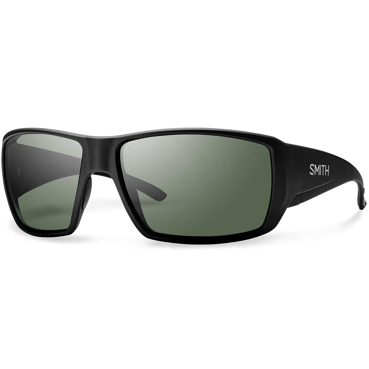 Smith Guide's Choice Sunglasses ChromaPop Polarized in Matte Black with Grey Green